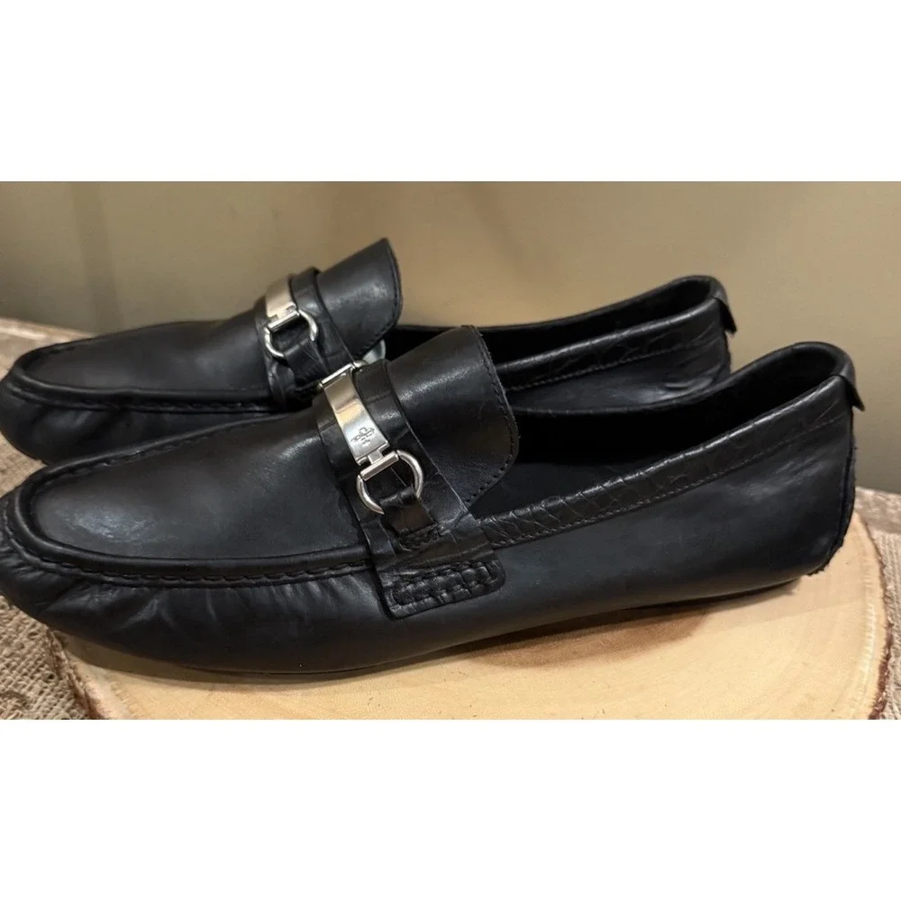 Cole Haan‎ Men 11.5 M Somerset Bit II Loafers Black Tumbled Leather $168